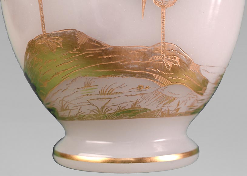 Baccarat, Pair of vases with wading birds, circa 1880 Baccarat, Pair of vases with wading birds, circa 1880-7