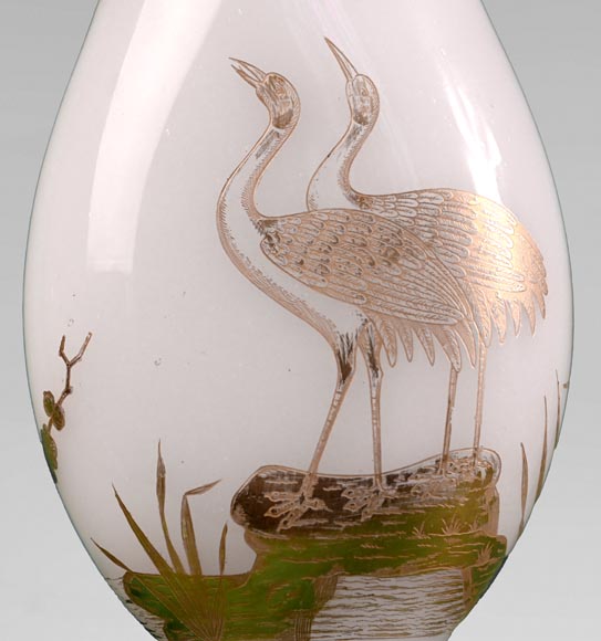 Baccarat, Pair of vases with wading birds, circa 1880 Baccarat, Pair of vases with wading birds, circa 1880-10