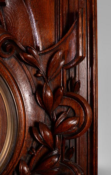 GUERET Frères - Set including an oak clock and barometer GUERET Frères - Set including an oak clock and barometer-8