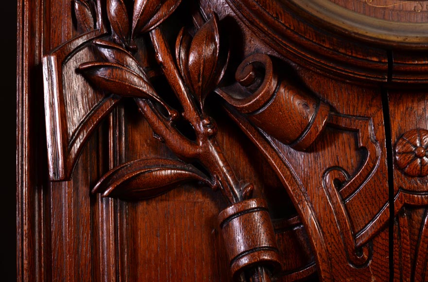 GUERET Frères - Set including an oak clock and barometer GUERET Frères - Set including an oak clock and barometer-10