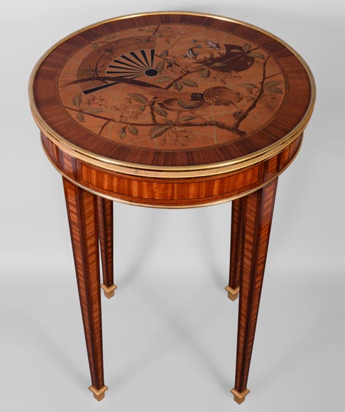 Pierre-Ferdinand DUVINAGE (1823-1876) - Pedestal table with Japanese decoration of Pierre-Ferdinand DUVINAGE (1823-1876) - Pedestal table with Japanese decoration of