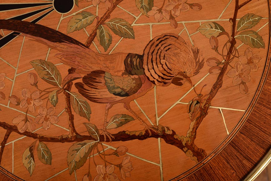 Pierre-Ferdinand DUVINAGE (1823-1876) - Pedestal table with Japanese decoration of Pierre-Ferdinand DUVINAGE (1823-1876) - Pedestal table with Japanese decoration of