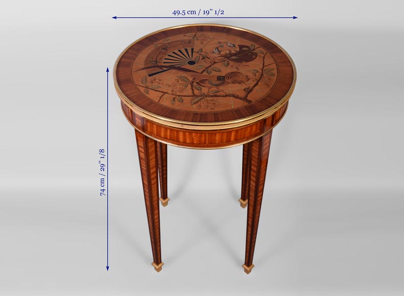 Pierre-Ferdinand DUVINAGE (1823-1876) - Pedestal table with Japanese decoration of Pierre-Ferdinand DUVINAGE (1823-1876) - Pedestal table with Japanese decoration of