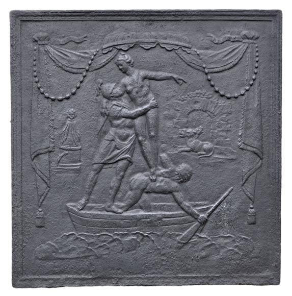 Aeneas in the underworld - Antique Louis XVI style fireback Aeneas in the underworld - Antique Louis XVI style fireback-0