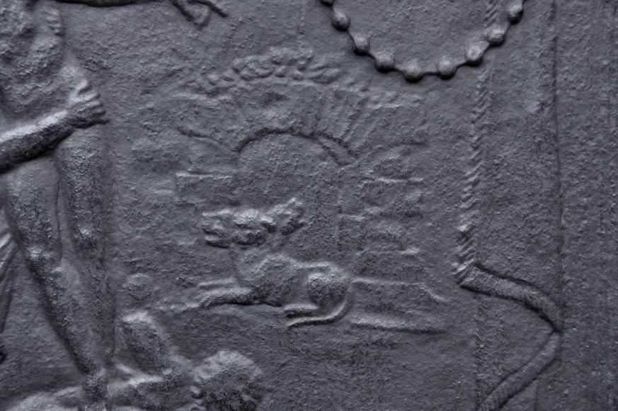 Aeneas in the underworld - Antique Louis XVI style fireback Aeneas in the underworld - Antique Louis XVI style fireback-2