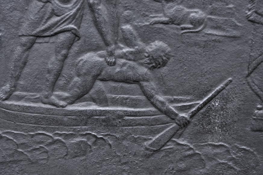 Aeneas in the underworld - Antique Louis XVI style fireback Aeneas in the underworld - Antique Louis XVI style fireback-3