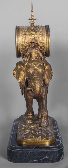 Christophe FRATIN (1801-1864) rare Asian elephant clock, in gilded and patinated bronze Christophe FRATIN (1801-1864) rare Asian elephant clock, in gilded and patinated bronze-5