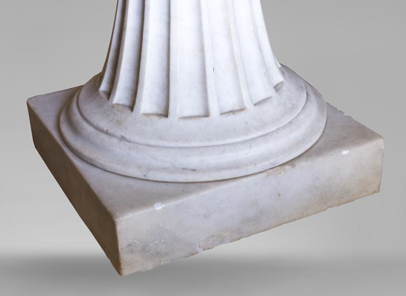 Neoclassical style pedestal table made out of Carrara marble Neoclassical style pedestal table made out of Carrara marble-2