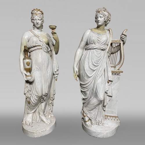 Plaster statuary group Hebe and Terpsichore