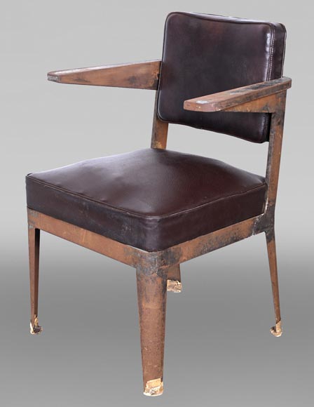 Armchair by PROUVÉ Jean, to be proven as by Prouvé-0