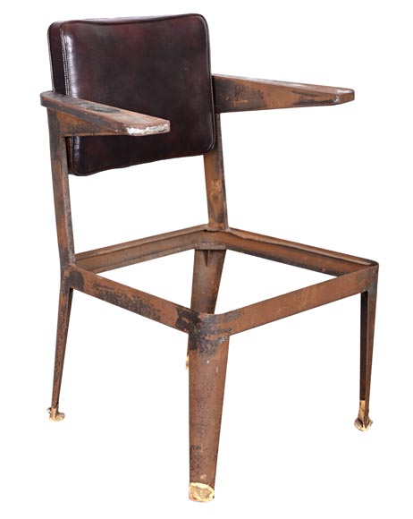 Armchair by PROUVÉ Jean, to be proven as by Prouvé-4