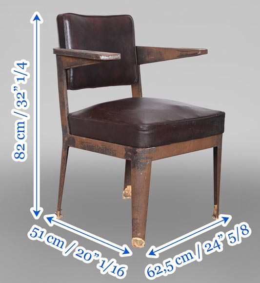 Armchair by PROUVÉ Jean, to be proven as by Prouvé-15