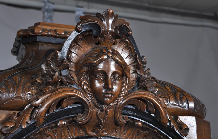 Mazaroz (attributed to), Neo-Renaissance carved walnut cartel clock-2
