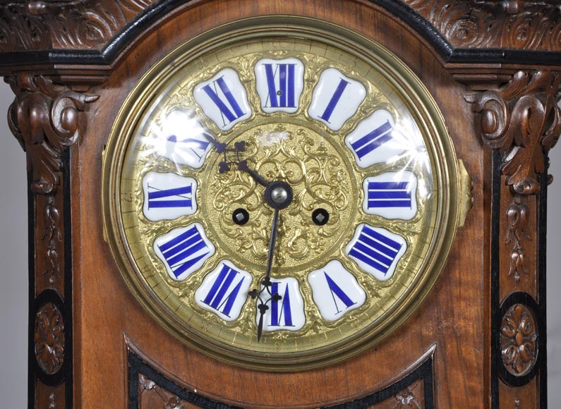 Mazaroz (attributed to), Neo-Renaissance carved walnut cartel clock-5