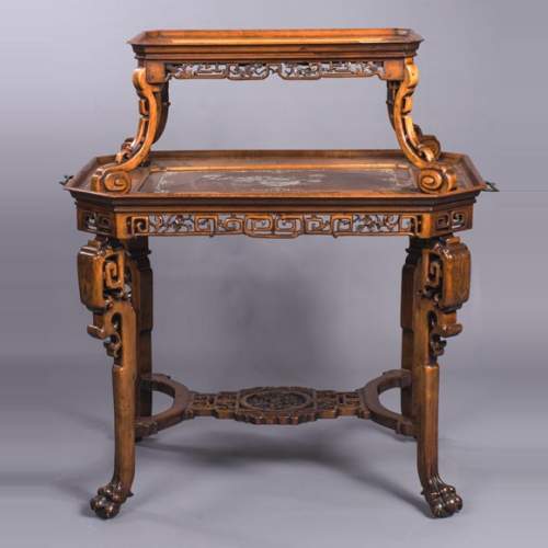 Japanese style tea table with mother-of-pearl inlays