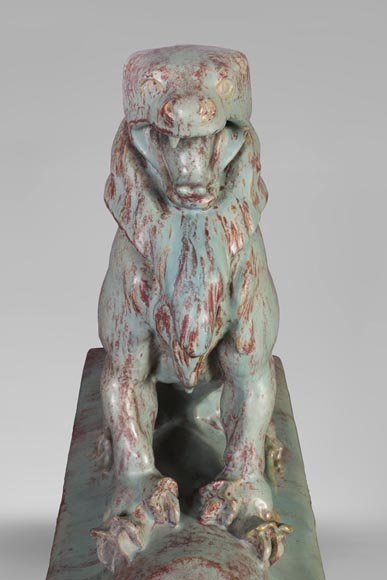 Emmanuel FREMIET (1824-1910) et Emile MÜLLER ET CIE The Eagle and The Lizard, ridge tiles after the sculpture of the Château of Pierrefonds Emmanuel FREMIET (1824-1910) et Emile MÜLLER ET CIE The Eagle and The Lizard, ridge tiles after the sculpture of the Château of Pierrefonds-3