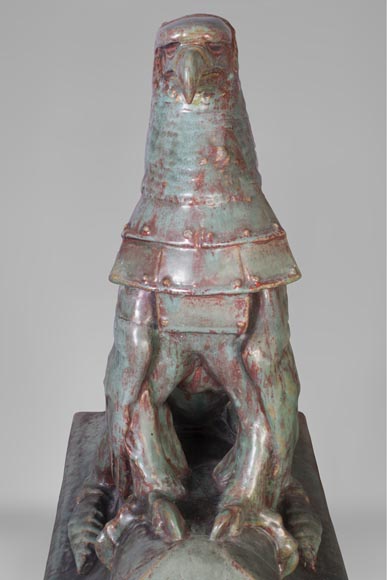 Emmanuel FREMIET (1824-1910) et Emile MÜLLER ET CIE The Eagle and The Lizard, ridge tiles after the sculpture of the Château of Pierrefonds Emmanuel FREMIET (1824-1910) et Emile MÜLLER ET CIE The Eagle and The Lizard, ridge tiles after the sculpture of the Château of Pierrefonds-8