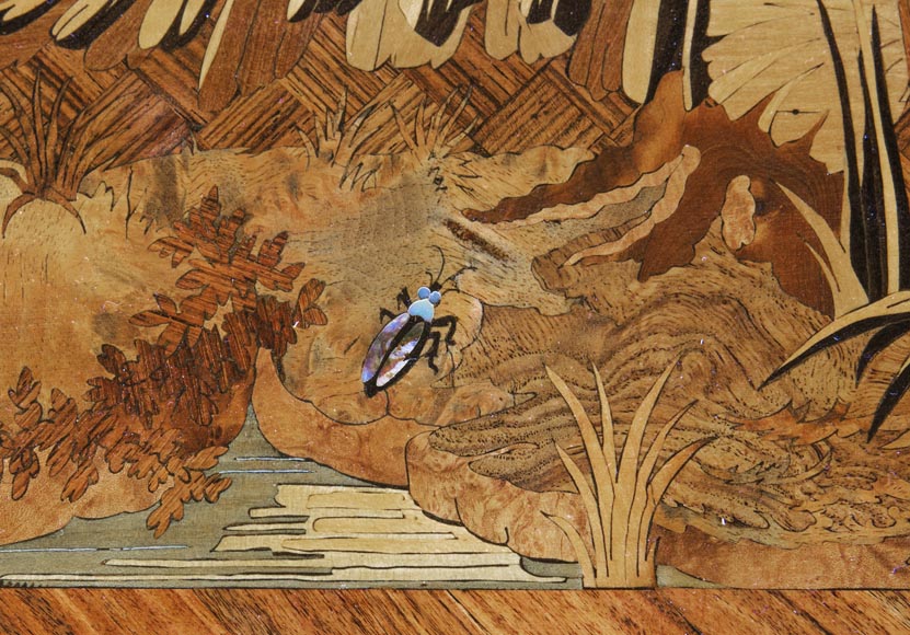 E.Martin (old Maison Rivart), Marquetry desk with lake landscape decoration, International Exhibition of 1889 E.Martin (old Maison Rivart), Marquetry desk with lake landscape decoration, International Exhibition of 1889-5