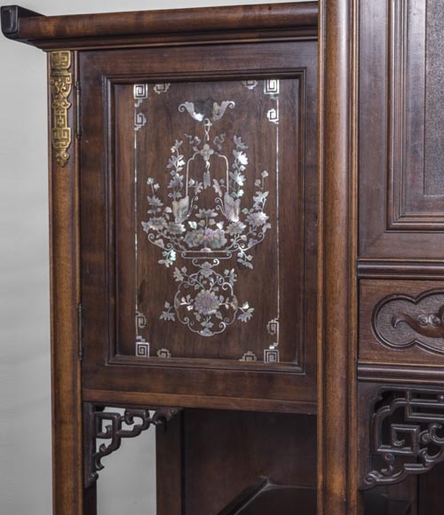 Gabriel VIARDOT (1830-1906) - Japanese style shelf cabinet with mother of pearl decoration Gabriel VIARDOT (1830-1906) - Japanese style shelf cabinet with mother of pearl decoration-7