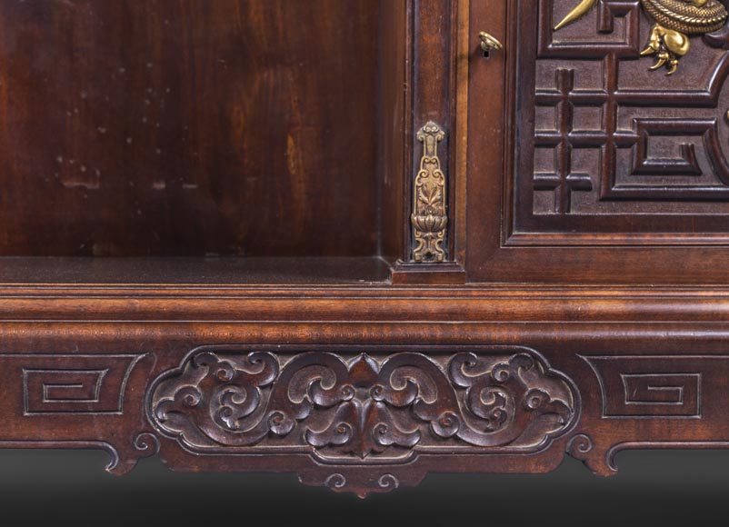 Gabriel VIARDOT (1830-1906) - Japanese style shelf cabinet with mother of pearl decoration Gabriel VIARDOT (1830-1906) - Japanese style shelf cabinet with mother of pearl decoration-11