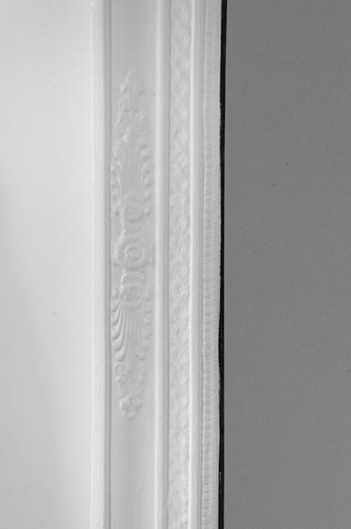 Restauration style overmantel mirror with palmettes, wood and painted stucco Restauration style overmantel mirror with palmettes, wood and painted stucco-3