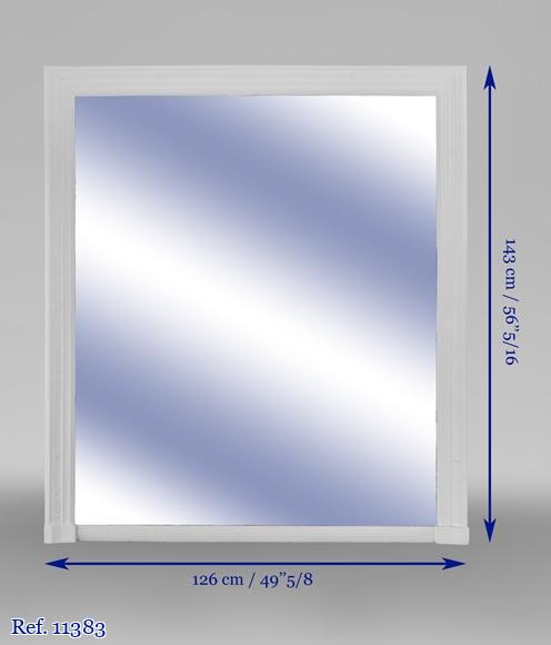 Restauration style overmantel mirror with palmettes, wood and painted stucco Restauration style overmantel mirror with palmettes, wood and painted stucco-5