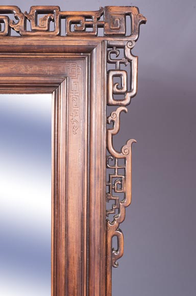 An antique Japonisme style trumeau with winged dragon An antique Japonisme style trumeau with winged dragon-4