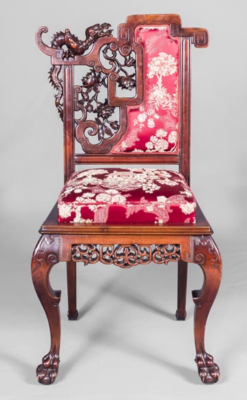 Cyrille RUFFIER DES AIMES (1844-1916) - Set of two chairs and an armchair inspired by the Far East Cyrille RUFFIER DES AIMES (1844-1916) - Set of two chairs and an armchair inspired by the Far East-15