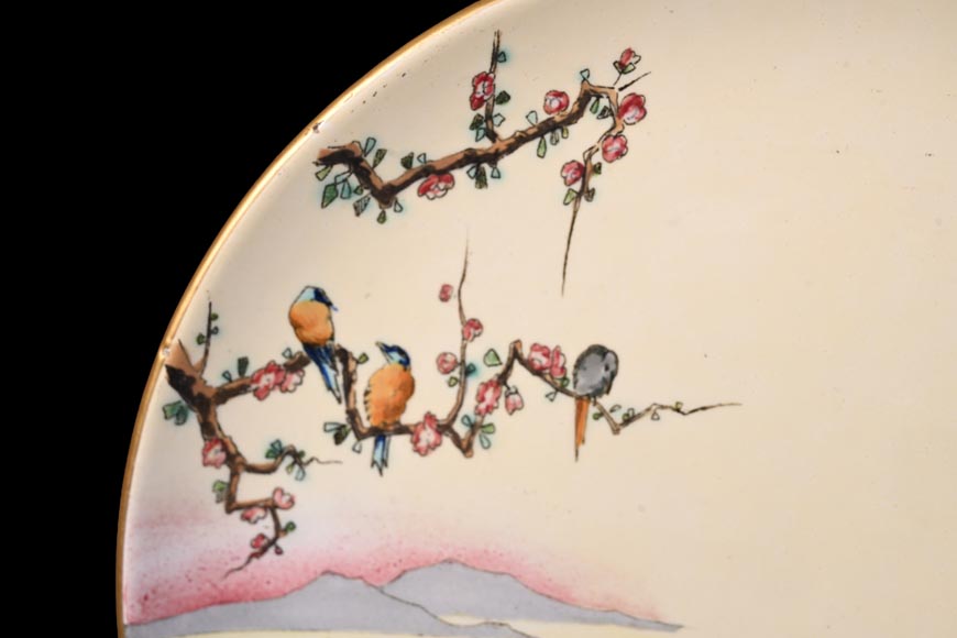 Manufacture Jules Vieillard & Cie, set of seven Japonist plates-12