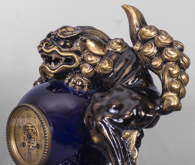 Japanese style clock set with Fô dog Japanese style clock set with Fô dog-5