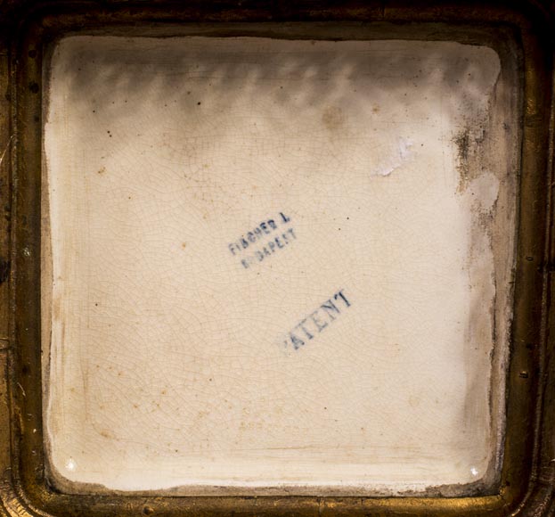 Ignac FISCHER - Chinese style jardiniere, in earthenware and gilded bronze Ignac FISCHER - Chinese style jardiniere, in earthenware and gilded bronze-11