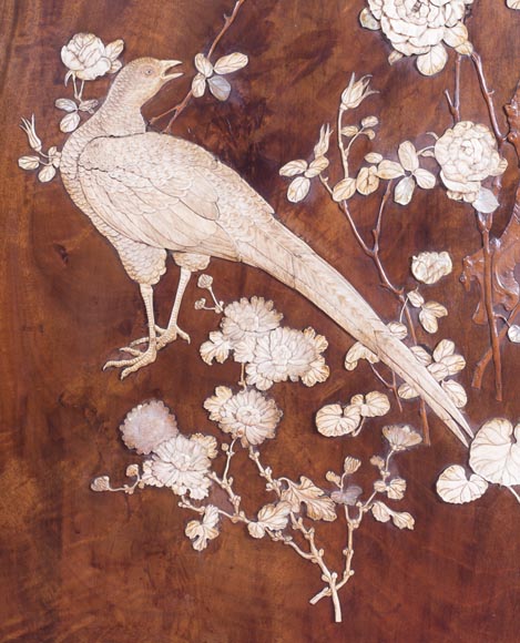 Gabriel VIARDOT (1830-1906) (attributed to) - A major Japanese wardrobe with large marquetry panels Gabriel VIARDOT (1830-1906) (attributed to) - A major Japanese wardrobe with large marquetry panels-7