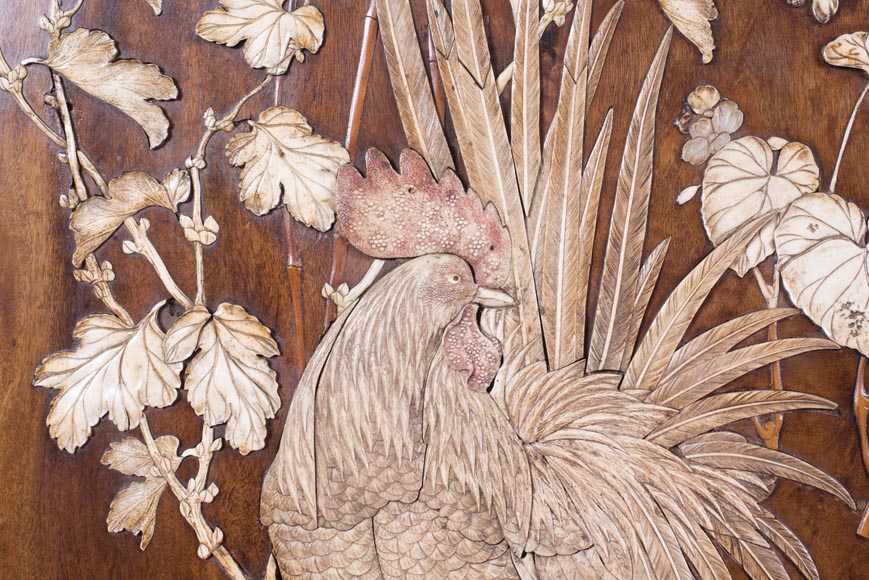 Gabriel VIARDOT (1830-1906) (attributed to) - A major Japanese wardrobe with large marquetry panels Gabriel VIARDOT (1830-1906) (attributed to) - A major Japanese wardrobe with large marquetry panels-8