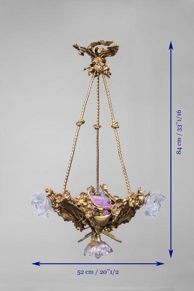Eugène SOLEAU - Chandelier with Beshimi masks Eugène SOLEAU - Chandelier with Beshimi masks-6