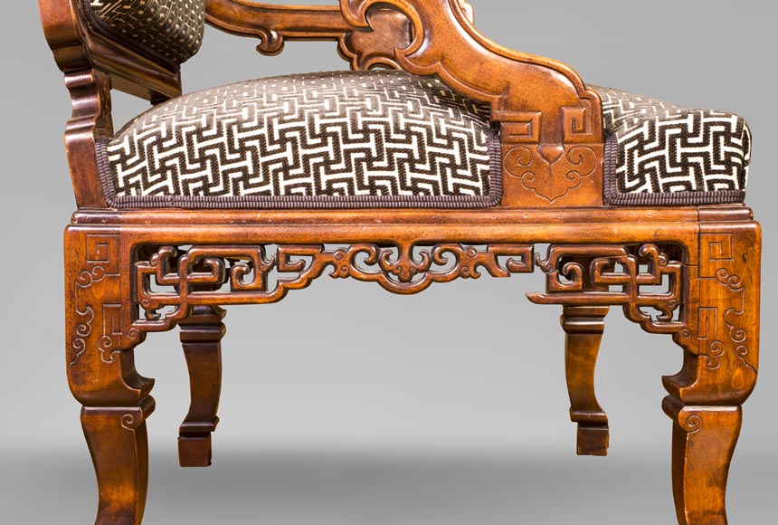 Gabriel VIARDOT (attributed to) - Set of two dragon chairs Gabriel VIARDOT (attributed to) - Set of two dragon chairs-7