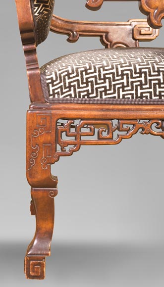 Gabriel VIARDOT (attributed to) - Set of two dragon chairs Gabriel VIARDOT (attributed to) - Set of two dragon chairs-8