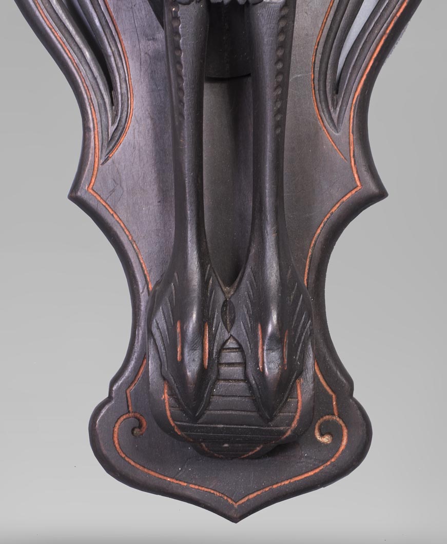 Maison des Bambous Alfred PERRET et Ernest VIBERT (attributed to) - Pair of wall brackets decorated with storks Maison des Bambous Alfred PERRET et Ernest VIBERT (attributed to) - Pair of wall brackets decorated with storks-4