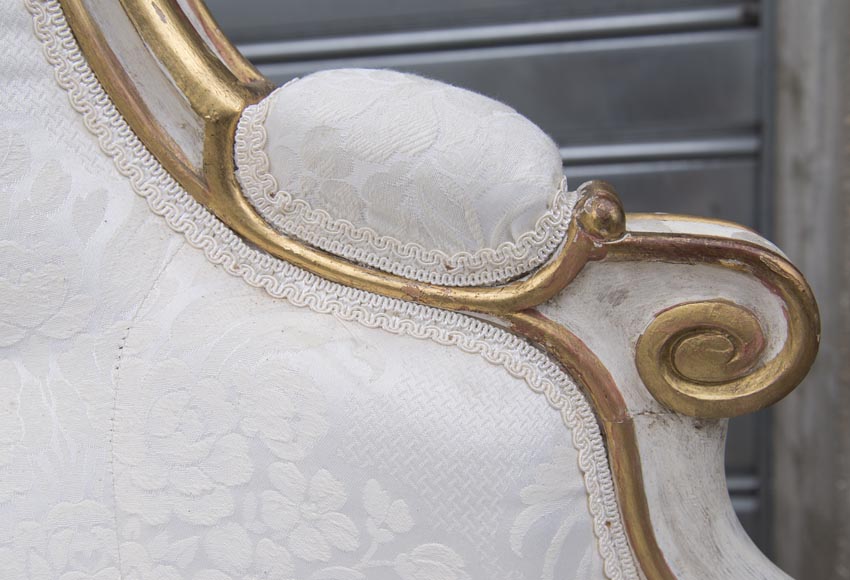 A large Louis XV style bench made out of gilded wood-7