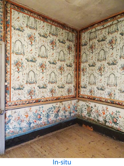A beautiful set of polychrome wallpaper from a room-12