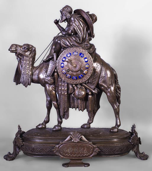 Clock with a egyptian meharist on his mount, late 19th century Clock with a egyptian meharist on his mount, late 19th century-0