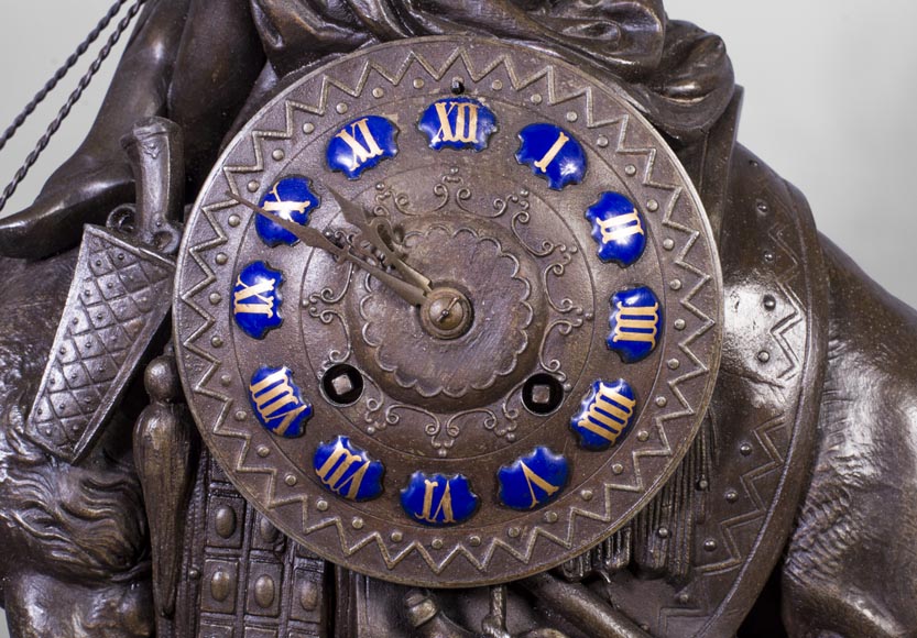 Clock with a egyptian meharist on his mount, late 19th century Clock with a egyptian meharist on his mount, late 19th century-3
