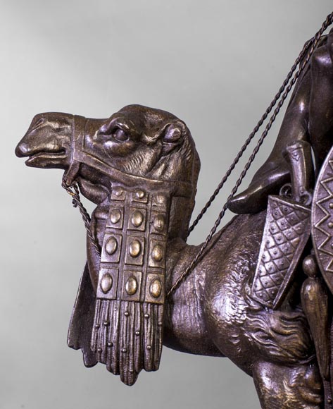 Clock with a egyptian meharist on his mount, late 19th century Clock with a egyptian meharist on his mount, late 19th century-4