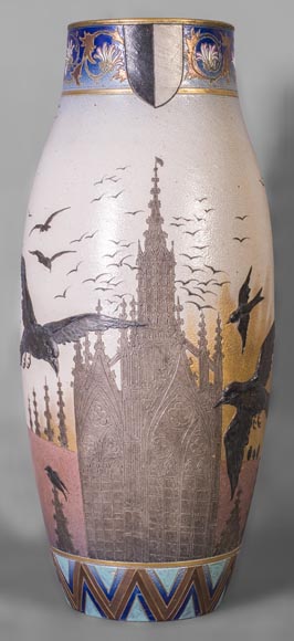 SARREGUEMINES MANUFACTURE - Sandstone vase SARREGUEMINES MANUFACTURE - Sandstone vase