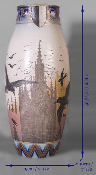 SARREGUEMINES MANUFACTURE - Sandstone vase SARREGUEMINES MANUFACTURE - Sandstone vase