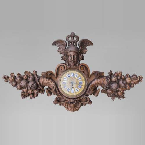 Large 19th century bracket clock featuring Hermes and his caduceus