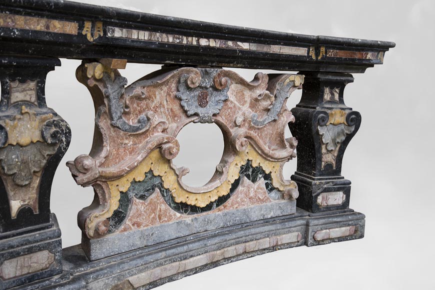 Pair of Baroque style balustrades in polychrome marble Pair of Baroque style balustrades in polychrome marble-5