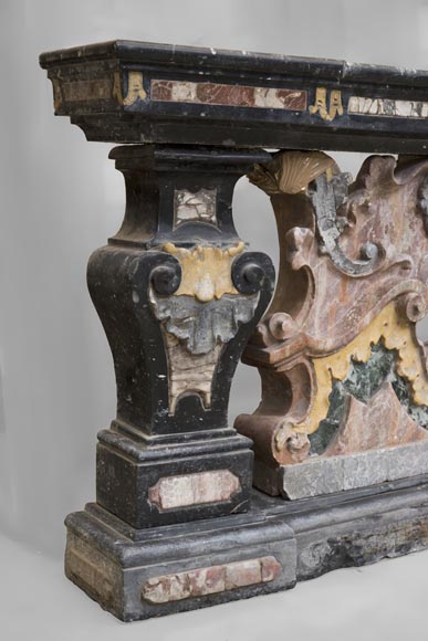 Pair of Baroque style balustrades in polychrome marble Pair of Baroque style balustrades in polychrome marble-11