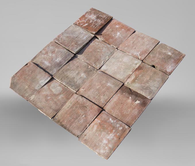 Little set of terracotta floor tiles in square shape Little set of terracotta floor tiles in square shape-0
