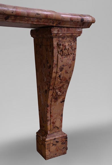 Important Napoleon III antique console in Aleppo breach marble Important Napoleon III antique console in Aleppo breach marble-3