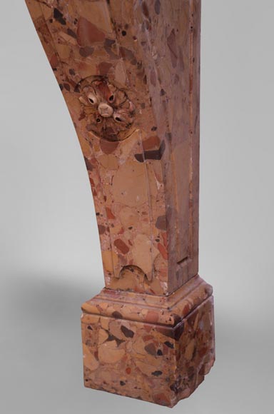 Important Napoleon III antique console in Aleppo breach marble Important Napoleon III antique console in Aleppo breach marble-6